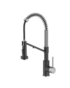 2-in-1 Commercial Style Pull-Down Single Handle Water Filter Kitchen Faucet for Reverse Osmosis or Water Filtration System in Spot-Free Stainless Steel/Matte Black 