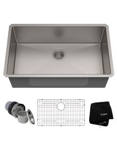 32" Undermount 16 Gauge Stainless Steel Single Bowl Kitchen Sink