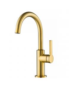 Single Handle Kitchen Bar Faucet in Brushed Brass