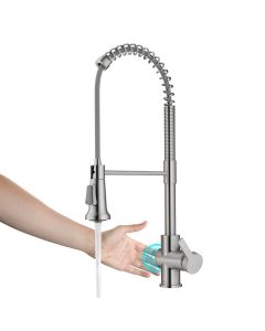 Touchless Sensor Commercial Pull-Down Single Handle Kitchen Faucet in Spot Free Stainless Steel