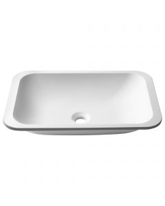 Rectangular Undermount 21.7" x 14.2" Solid Surface Bathroom Sink in Matte White