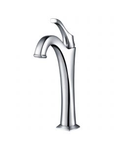 Single Handle Vessel Bathroom Faucet with Pop-Up Drain in Chrome