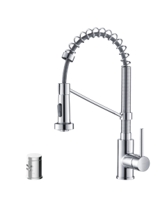 Commercial Style Pull-Down Single Handle 18" Kitchen Faucet in Chrome with Air Gap 