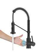 Touchless Sensor Commercial Style 2-Function Single Handle Pull-Down Kitchen Faucet in Matte Black