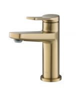 Single Handle Basin Bathroom Faucet in Brushed Gold 