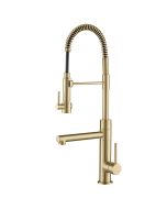 Commercial Style Pre-Rinse Kitchen Faucet with Pot Filler in Spot Free Antique Champagne Bronze