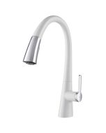 KRAUS Nolen™ Dual Function Pull-Down Kitchen Faucet in Chrome/White Finish
