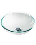 Crystal Clear Glass Vessel 16 1/2" Bathroom Sink
