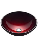 Irruption Red Glass Vessel 16 1/2" Bathroom Sink