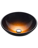Copper Brown Glass Vessel 16 1/2" Bathroom Sink