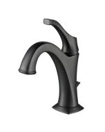 Single Handle Basin Bathroom Faucet with Lift Rod Drain and Deck Plate in Matte Black