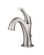 Single Handle Basin Bathroom Faucet with Lift Rod Drain and Deck Plate in Spot Free Stainless Steel