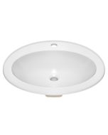 Elavo 22" Oval Porcelain Ceramic Self-Rimming Drop-In Top Mount Bathroom Sink in White.
