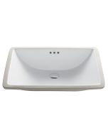 23" Rectangular Porcelain Ceramic Undermount Bathroom Sink in White with Overflow Drain