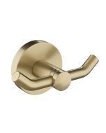 Bathroom Robe and Towel Double Hook in Brushed Gold