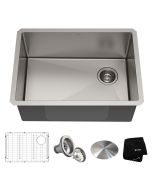KRAUS Standart PRO™ 25-inch 16 Gauge Undermount Single Bowl Stainless Steel Kitchen Sink with accessories
