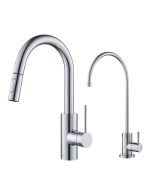 Pull-Down Kitchen Faucet and Water Filter Faucet Combo in Chrome