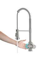 Touchless Sensor Commercial Single Handle Pull Down Kitchen Faucet in Spot Free Stainless Steel