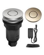 Garbage Disposal Air Switch Kit With Push Buttons in Spot-Free Stainless Steel and SFA Champagne Bronze