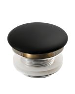 Pop-Up Drain with Porcelain Ceramic Top for Bathroom Sink without Overflow in Gloss Black