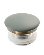 Pop-Up Drain with Porcelain Ceramic Top for Bathroom Sink without Overflow in Gloss Grey