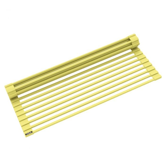 Kraus KRM-11YL Multipurpose Workstation Sink Roll-Up Dish Drying Rack Yellow