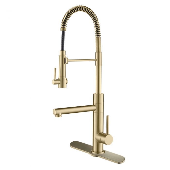 Pre-Rinse Kitchen Faucet with Pull-Down Spring Spout and Pot Filler