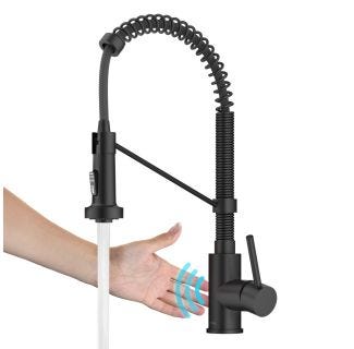 Touchless Sensor Commercial Style 2-Function Single Handle Pull-Down Kitchen Faucet in Matte Black
