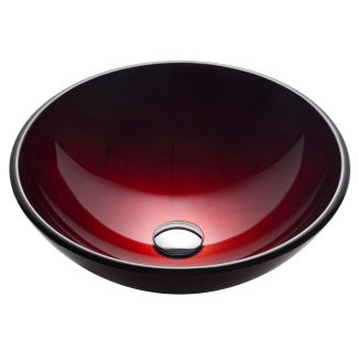 Irruption Red Glass Vessel 16 1/2" Bathroom Sink