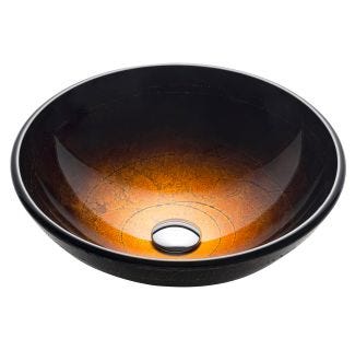 Copper Brown Glass Vessel 16 1/2" Bathroom Sink