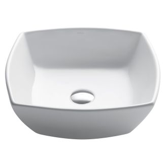 16 1/2" Square Vessel Ceramic Bathroom Sink in White
