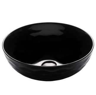 16 1/2" Round Vessel Ceramic Bathroom Sink in Black