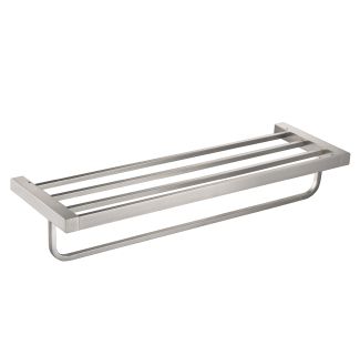 Bathroom Shelf with Towel Bar in Brushed Nickel