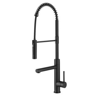 Commercial Style Pull-Down Single Handle Kitchen Faucet with Pot Filler in Matte Black 