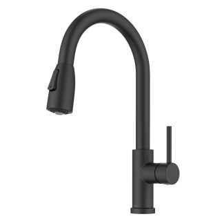 Kraus Coda 2-Function Single Handle Pull Down Kitchen Faucet in Matte Black.
