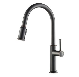 KRAUS Sellette™ Single Handle Pull Down Kitchen Faucet with Dual Function Sprayhead in Oil Rubbed Bronze Finish