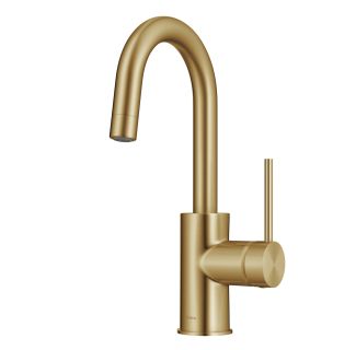 Single Handle Kitchen Bar Faucet with QuickDoc Top Mount Assembly in Brushed Brass 
