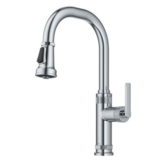 Industrial Pull-Down Single Handle Kitchen Faucet in Chrome