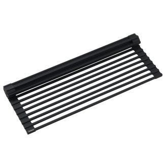 Multipurpose Over-Sink Roll-Up Dish Drying Rack in Jet Black