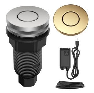 Garbage Disposal Air Switch Kit Push Buttons in Spot-Free Stainless Steel and Brushed Brass