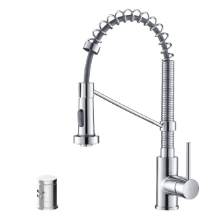 Commercial Style Pull-Down Single Handle 18" Kitchen Faucet in Chrome with Air Gap 