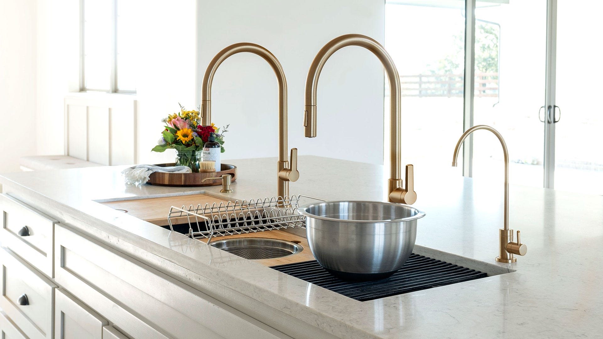 57-inch-sink-Kore-gold-Oletto-faucets