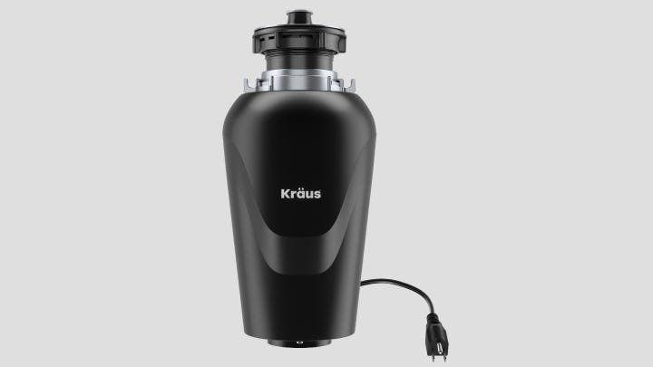 Kraus WasteGuard kitchen garbage disposal with power cord on a white background