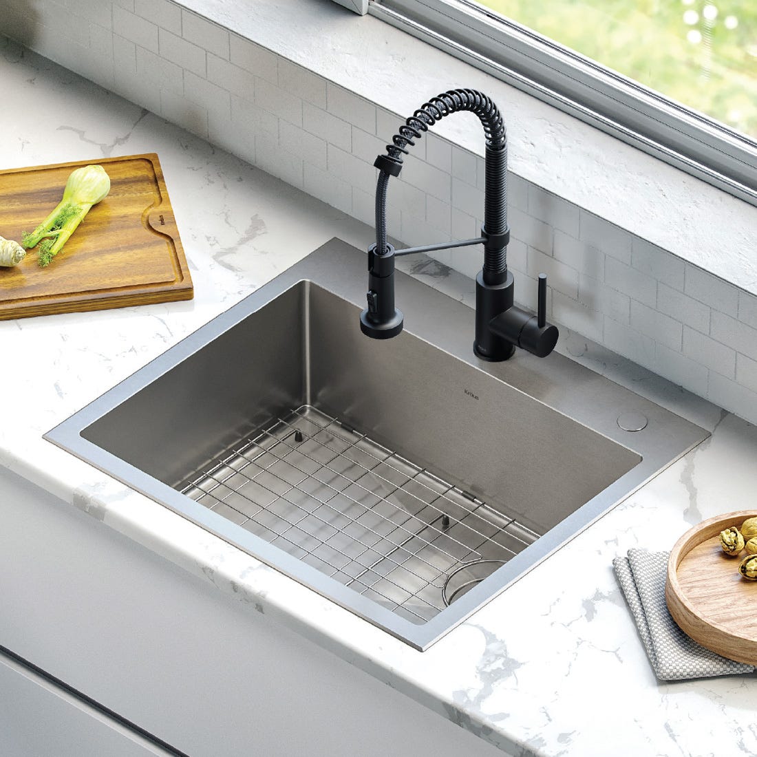 Kraus Loften Dual Mount Sink Matte Black