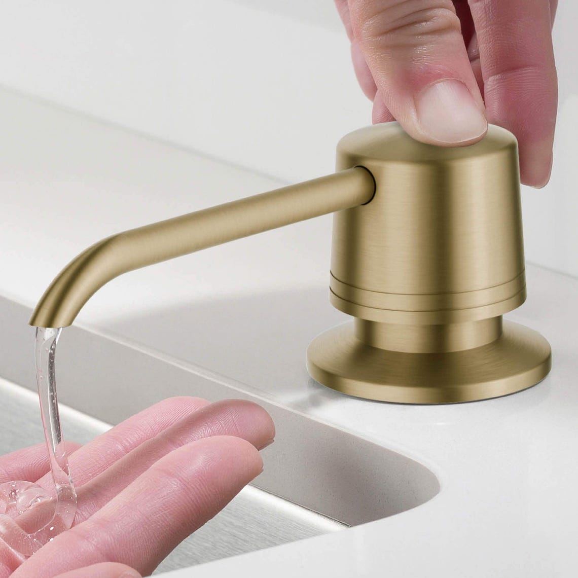 Kraus Brushed Gold Kitchen Soap Dispenser